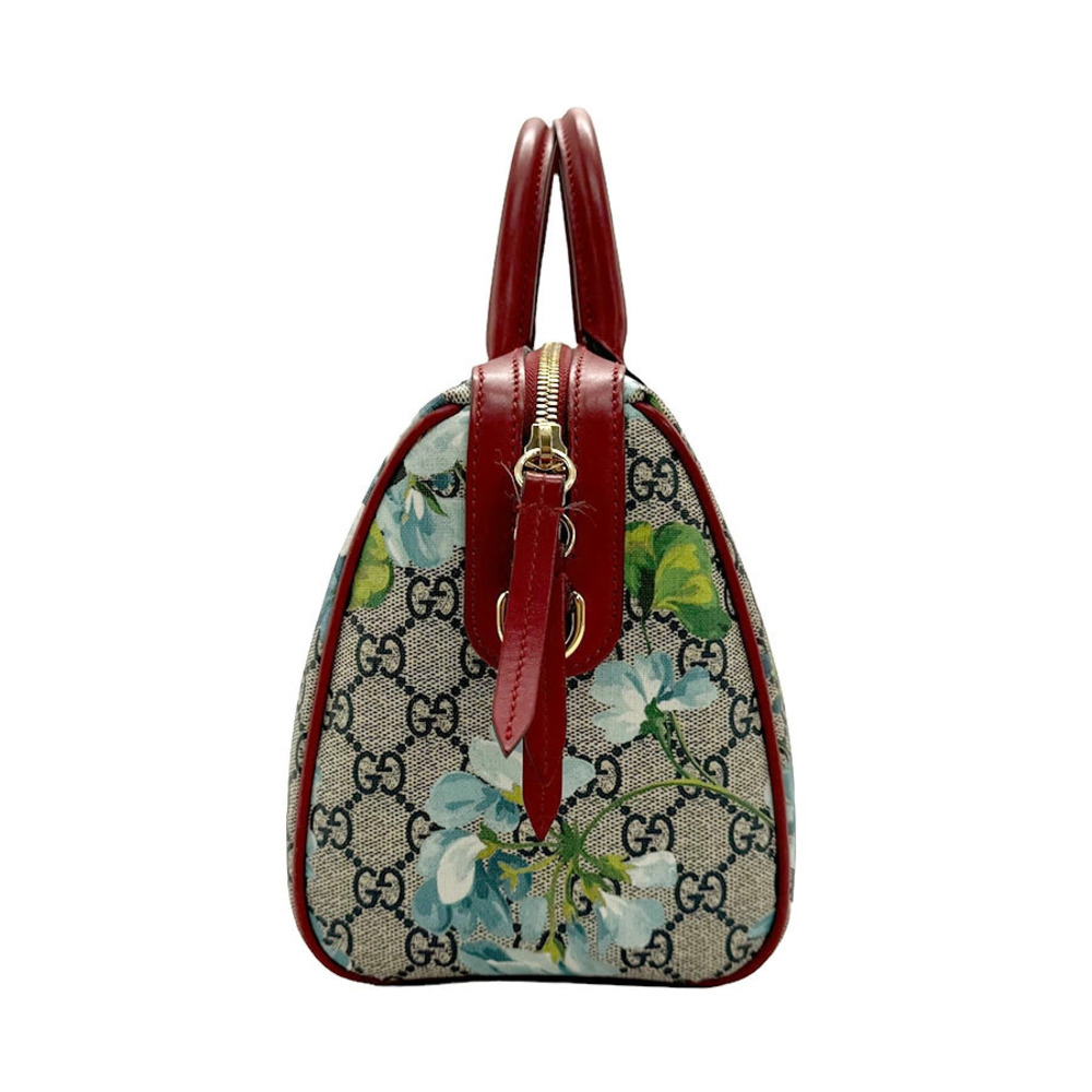 Gucci Red GG Gold 2way Blooms Bag Leather Shoulder Blue Gold Blue